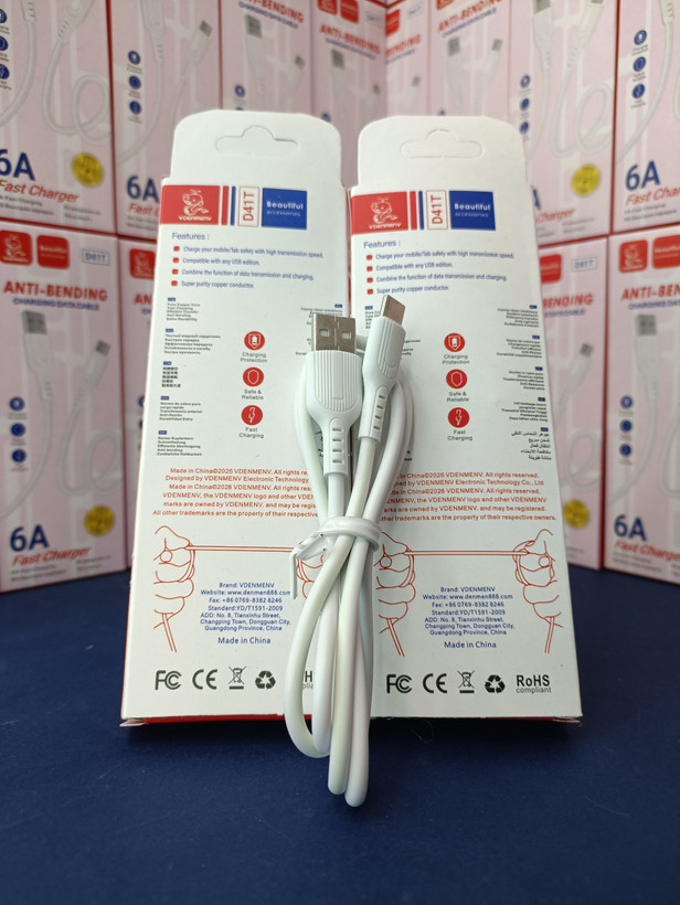 کابل شارژ تایپ سی DENMEN مدل D41T
