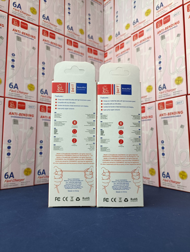 کابل شارژ تایپ سی DENMEN مدل D41T