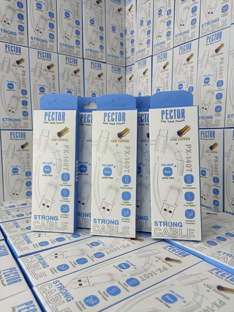 کابل شارژ تایپ سی PECTOR مدل PX-140