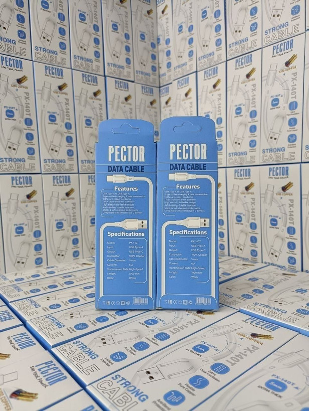 کابل شارژ تایپ سی PECTOR مدل PX-140