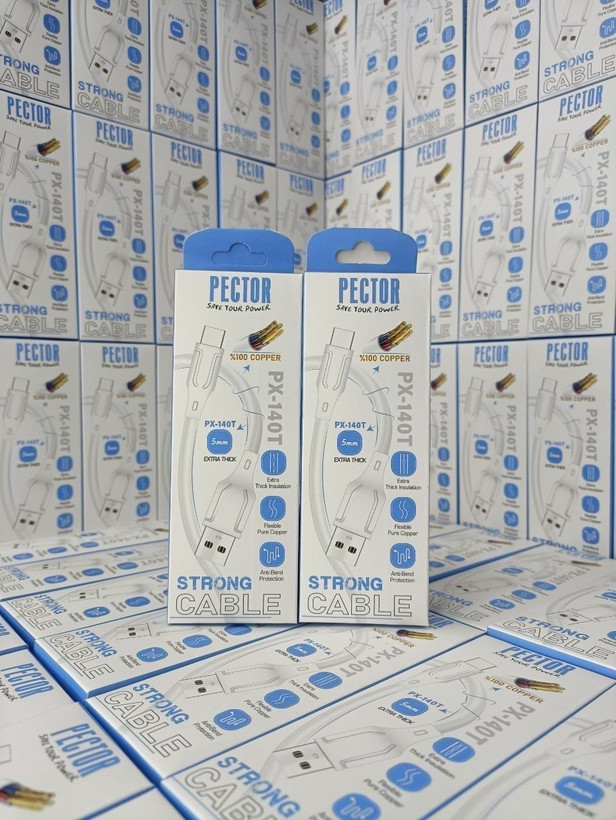کابل شارژ تایپ سی PECTOR مدل PX-140