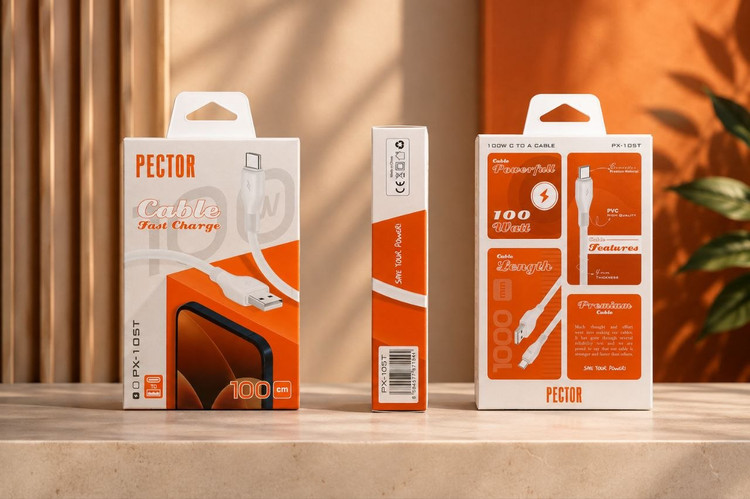 کابل شارژ تایپ سی PECTOR مدل PX-105T